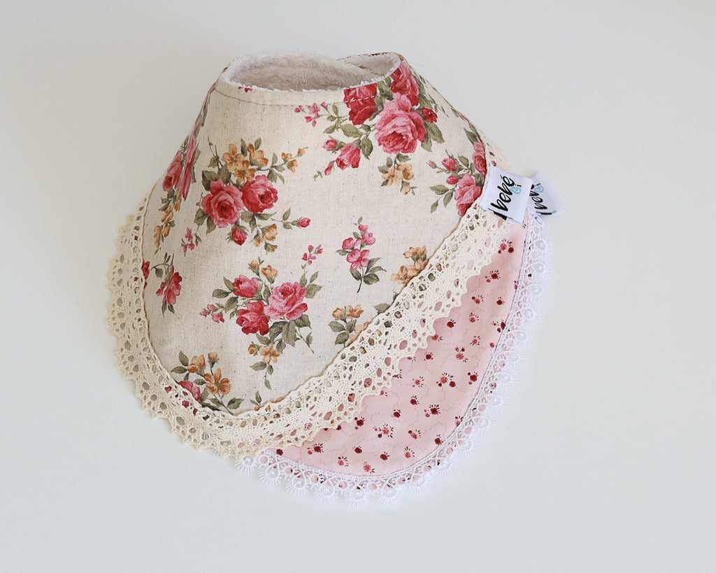 Bandana Bib - Vintage Cream Floral - SALE