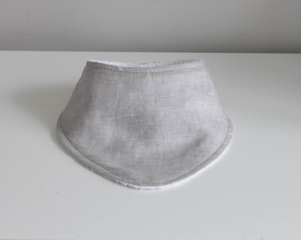 Bandana Bib - Linen - Pebble